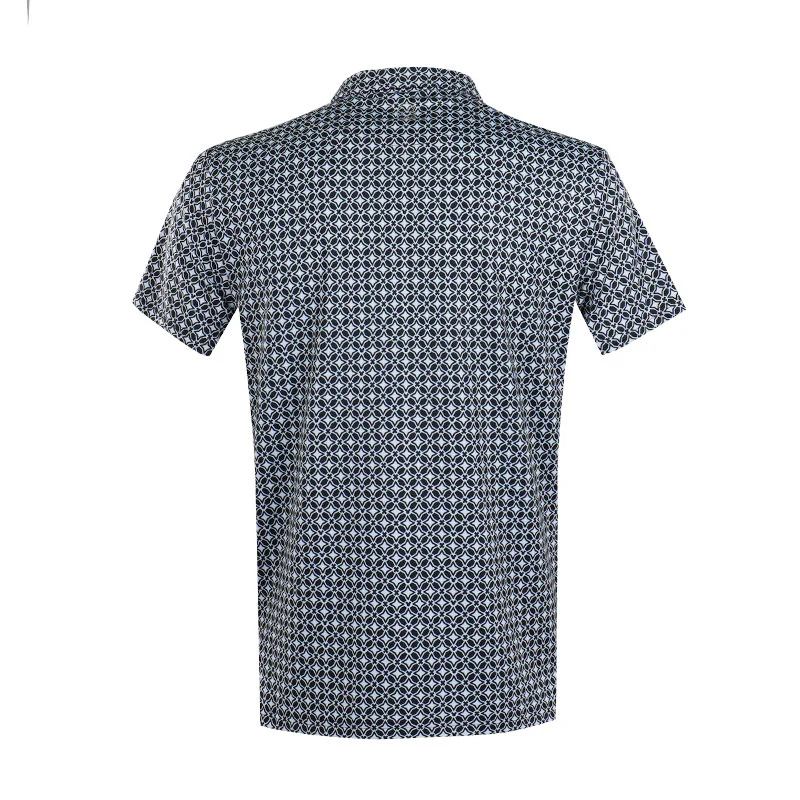 DISNEY Mickey Mouse Honeycomb Print Men's Polo (Black/White) - Image 2