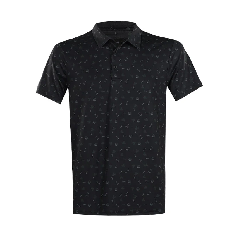 DISNEY Golf Accesories Print Men's Polo (Black)