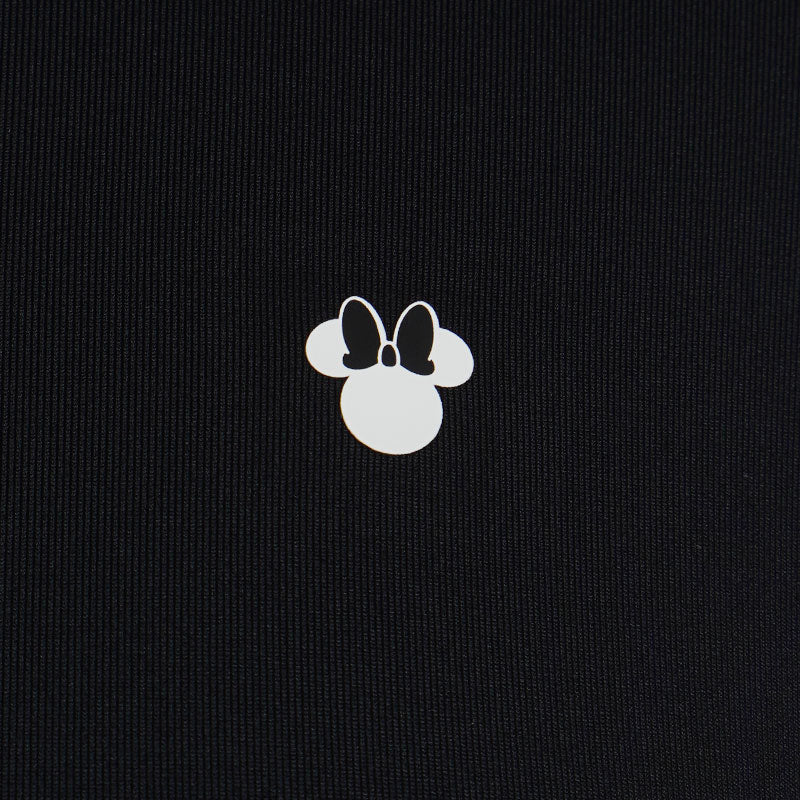 DISNEY Micky Mouse Women's Stripe Rib Polo (Black) - Image 4