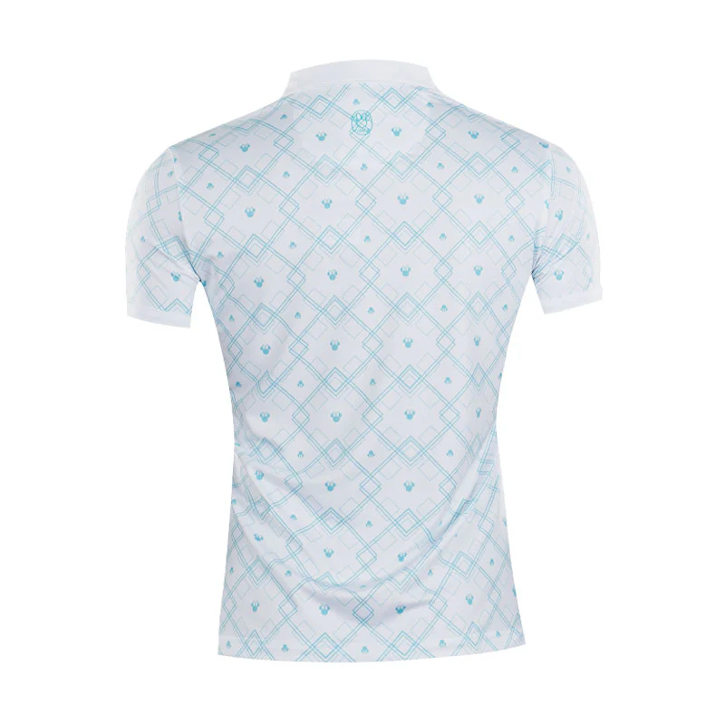 DISNEY Mickey Mouse Plaid Print Women's Polo (White/Blue) - Image 2