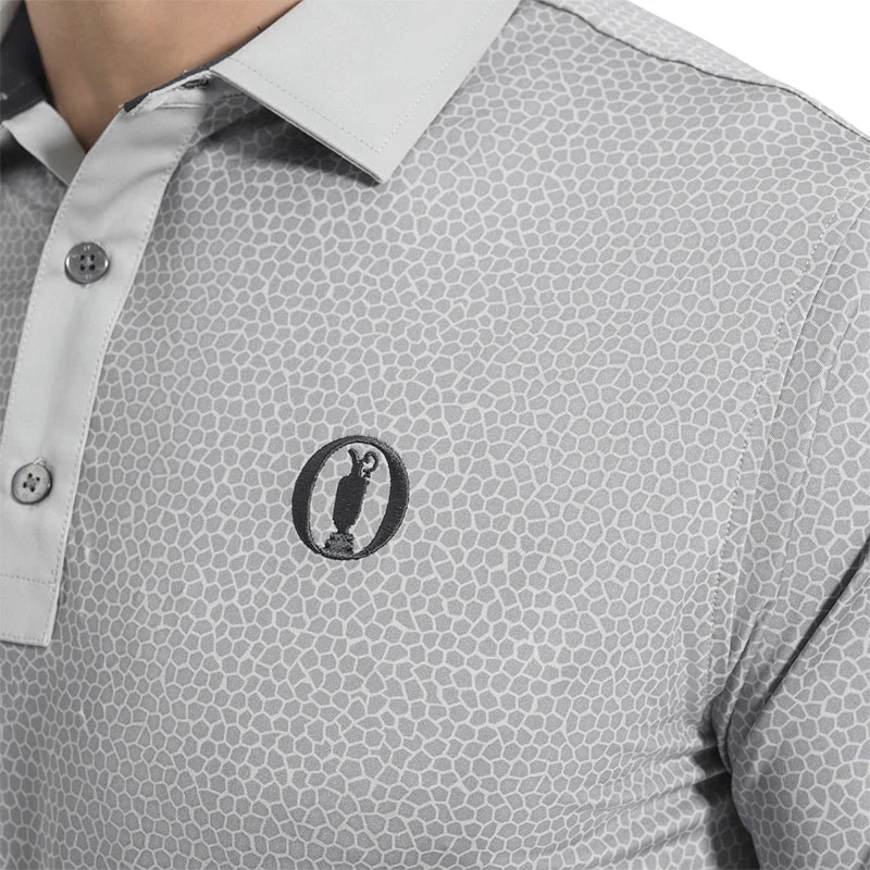 FOOTJOY Rock Print Lisle Men's Polo (Grey) - Image 3