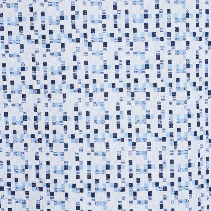 CUTTER & BUCK Mercerized Diamond Print Men's Polo (White/Blue) - Image 4