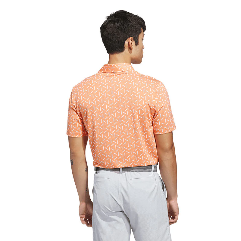 ADIDAS Ultimate365 Mesh Print Climacool Men's Polo (Orange) - Image 2