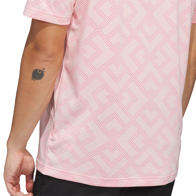 ADIDAS Ultimate365 Jacquard Men's Polo (Pink) - Image 4