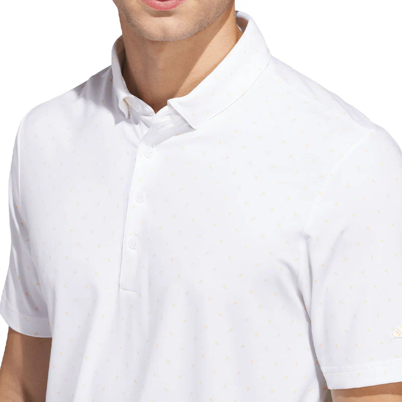 ADIDAS Ultimate365+ Microprint Men's Polo (White) - Image 3
