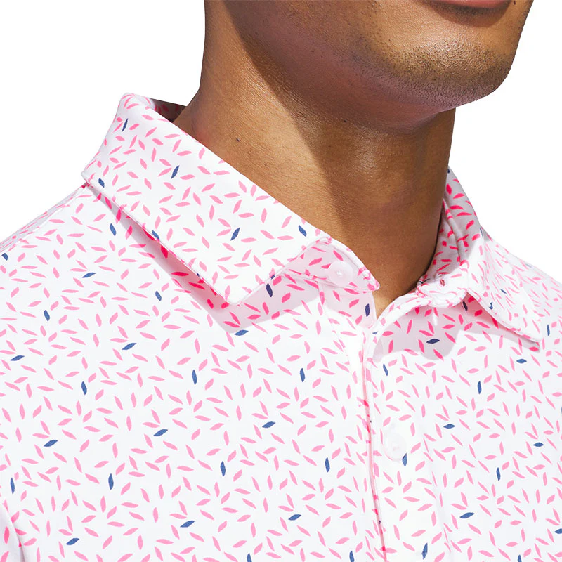 ADIDAS Ultimate365+ Soft Print Men's Polo (White) - Image 3