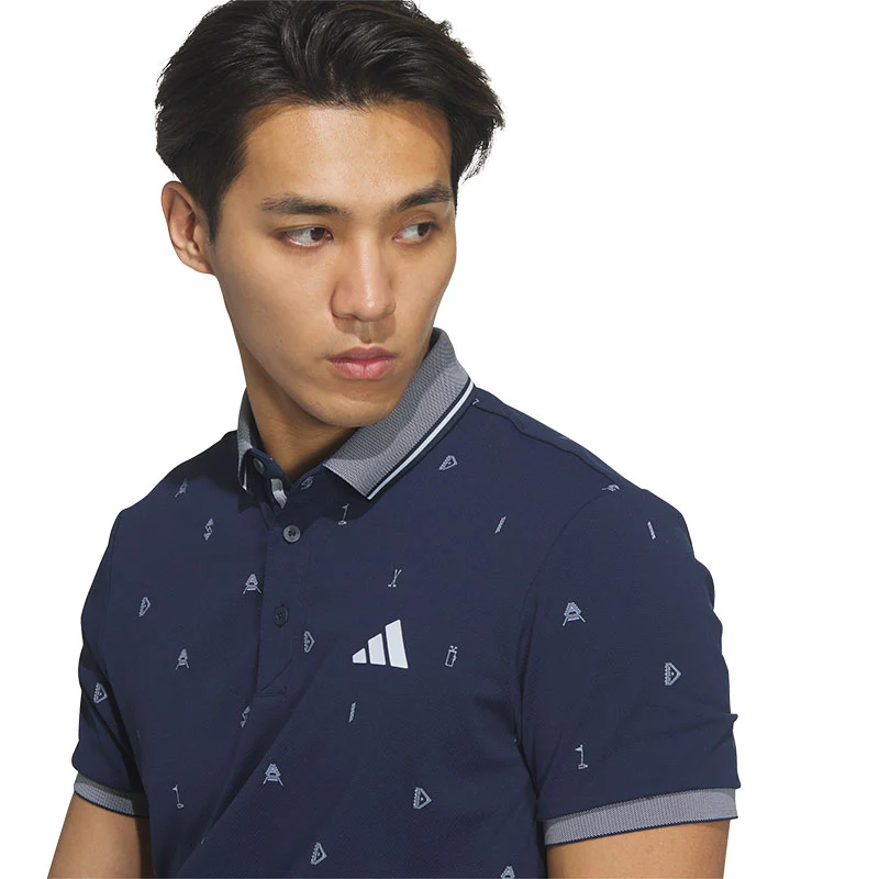 ADIDAS Monogram Men's Polo (Navy) - Image 3