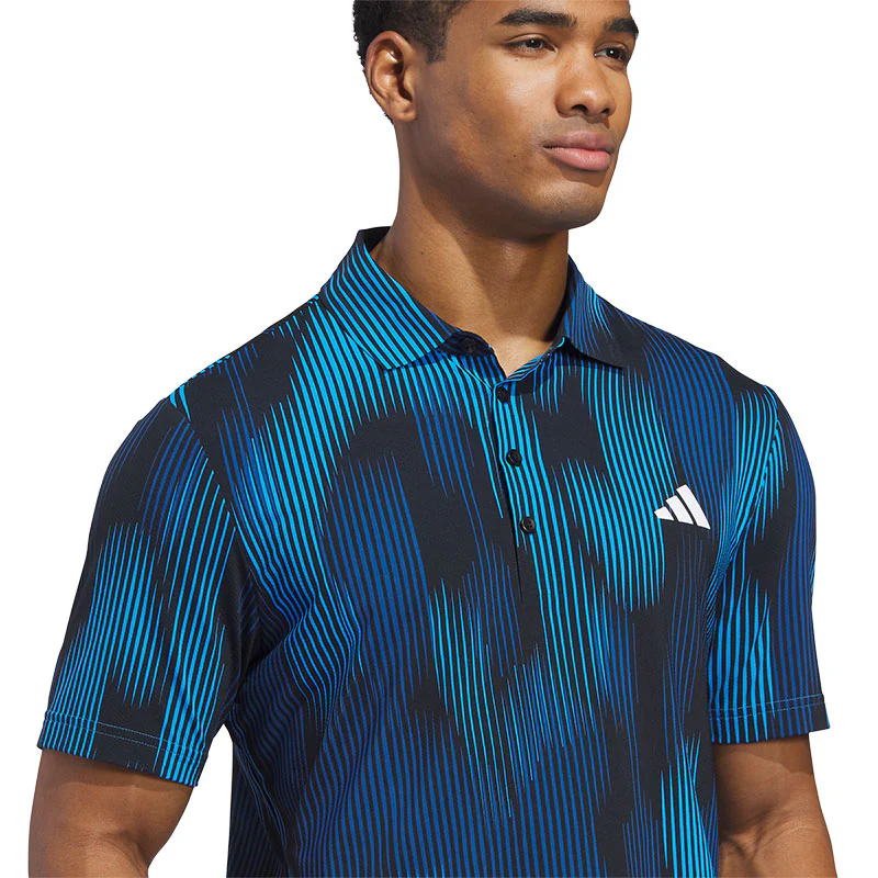 ADIDAS Ultimate365 Tour Feel Print Men's Polo (Blue) - Image 3