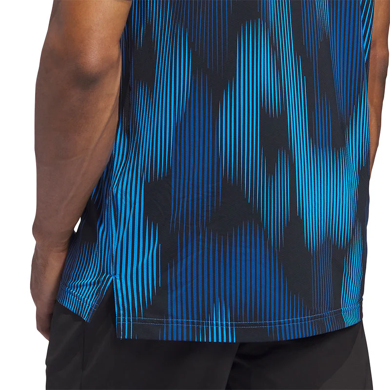 ADIDAS Ultimate365 Tour Feel Print Men's Polo (Blue) - Image 4
