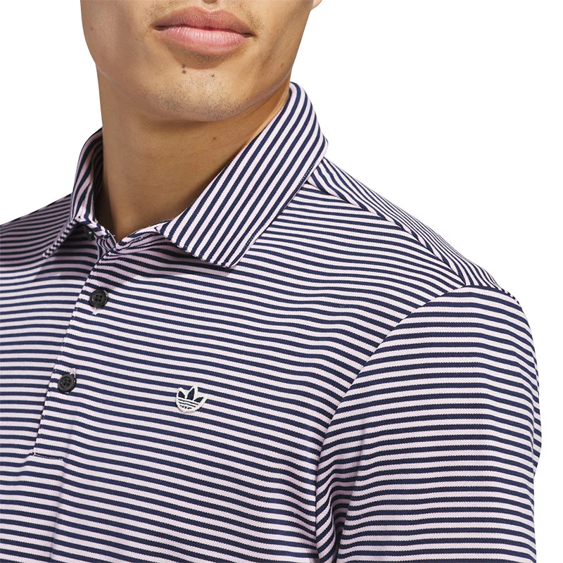 ADIDAS Originals Stripe Men's Pique Polo (Pink) - Image 3