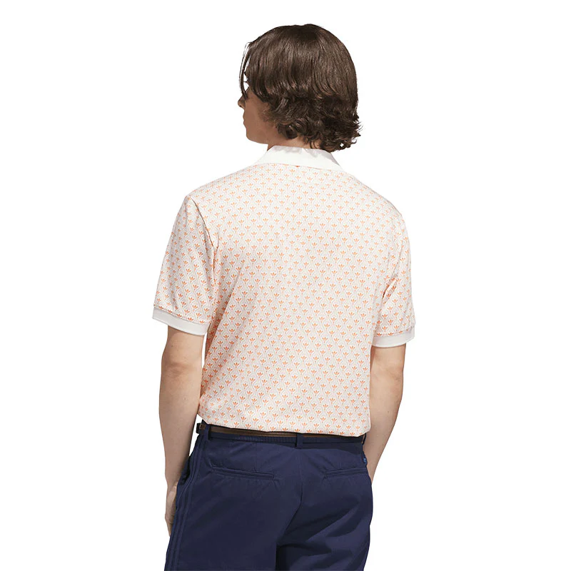 ADIDAS Originals All Over Trefoil Men's Polo (White/Orange) - Image 2