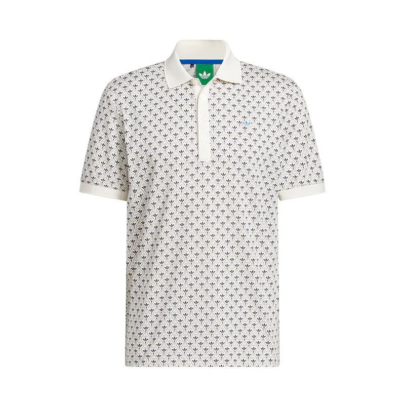 ADIDAS Originals All Over Trefoil Men's Polo (White/Indigo)
