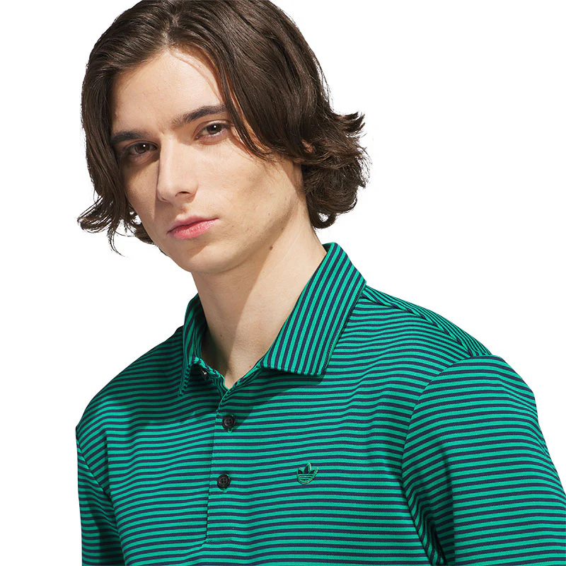 ADIDAS Originals Stripe Men's Pique Polo (Green) - Image 3