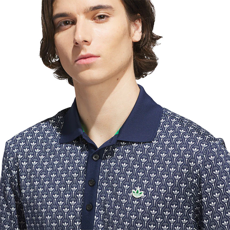 ADIDAS Originals All Over Trefoil Men's Polo (Indigo) - Image 3
