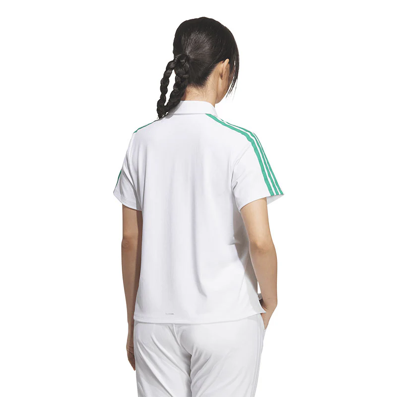 ADIDAS 3-Stripes Climacool Women's Pique Polo (White) - Image 2