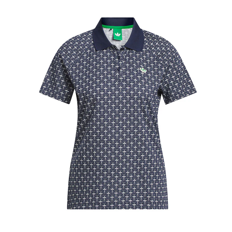 ADIDAS Originals All Over Trefoil Women's Polo (Indigo)
