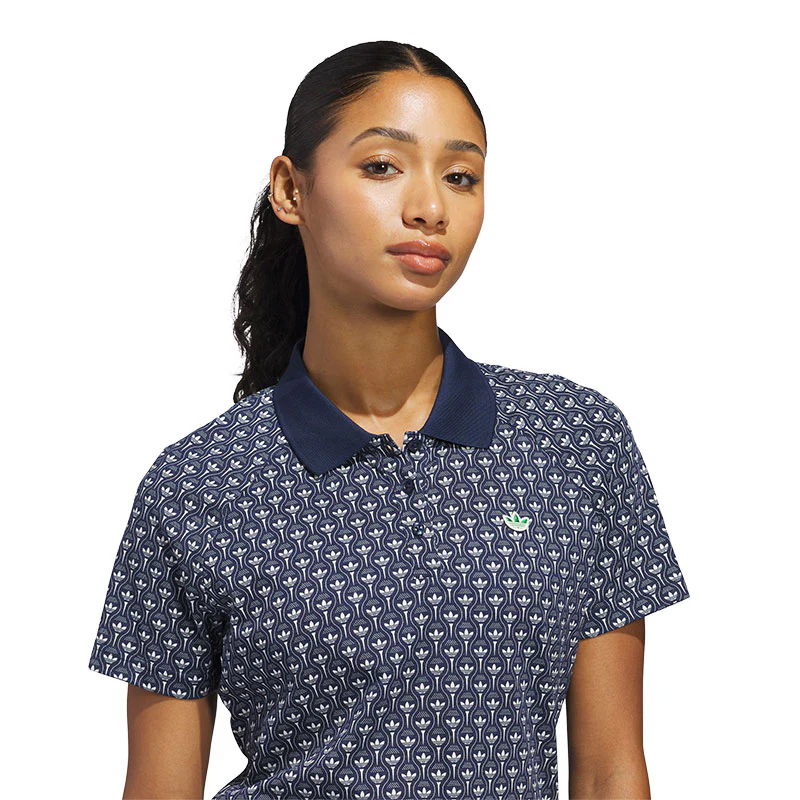 ADIDAS Originals All Over Trefoil Women's Polo (Indigo) - Image 3