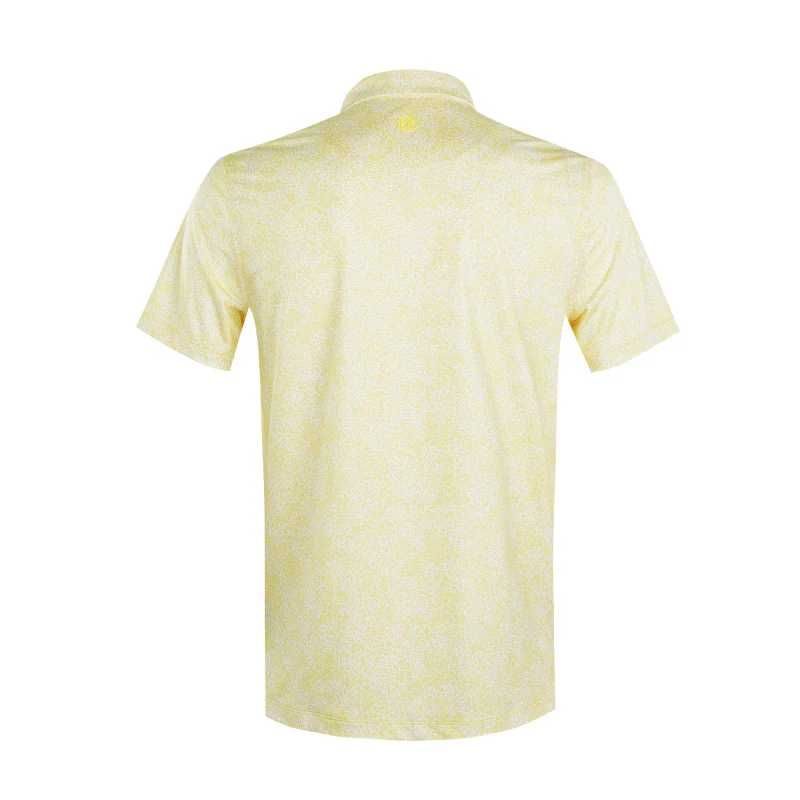 GFORE Hydrangea Print Men's Tech Jersey Polo (Canary) - Image 2