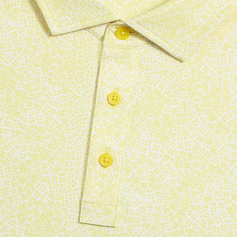 GFORE Hydrangea Print Men's Tech Jersey Polo (Canary) - Image 3