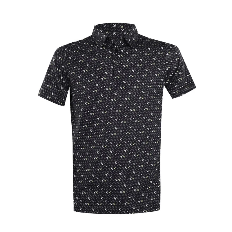 DISNEY Mercerized  Aircraft Print Men's Polo (Black)