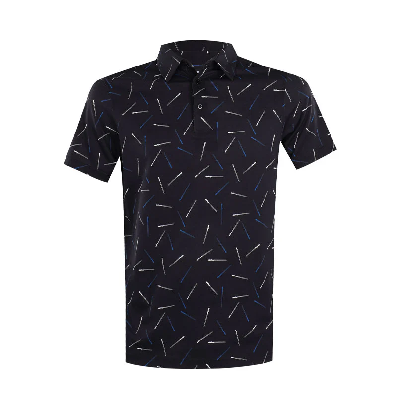 DISNEY Mercerized  Sword Print Men's Polo (Black)