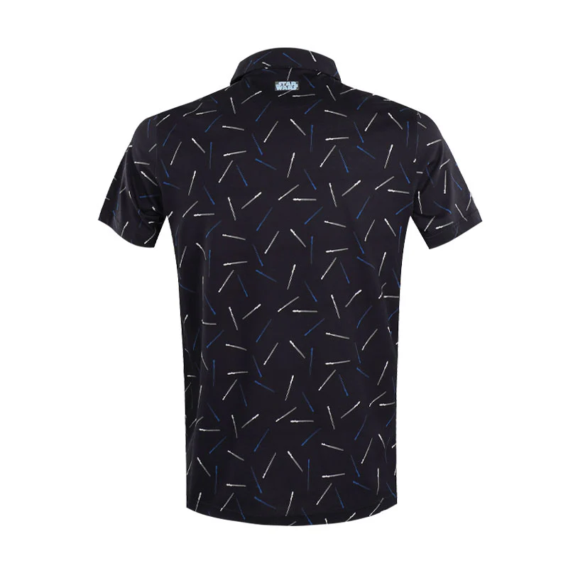 DISNEY Mercerized  Sword Print Men's Polo (Black) - Image 2