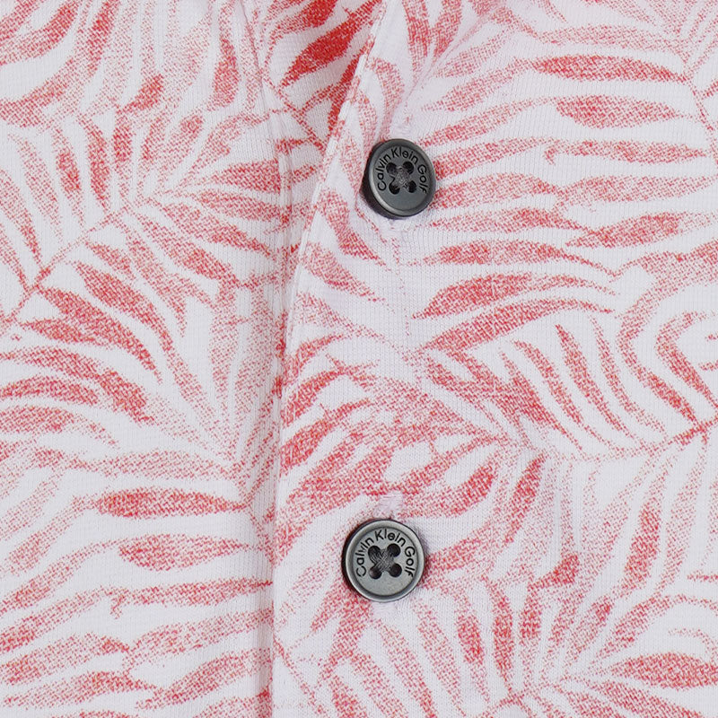 CALVIN KLEIN Palm Print Men's Polo (Peach) - Image 3