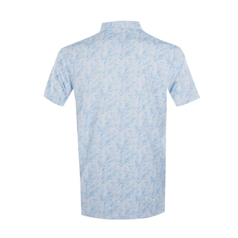 CALVIN KLEIN Palm Print Men's Polo (Dusty Blue) - Image 2