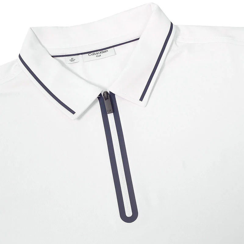 CALVIN KLEIN Longstone Men's Polo (White) - Image 3