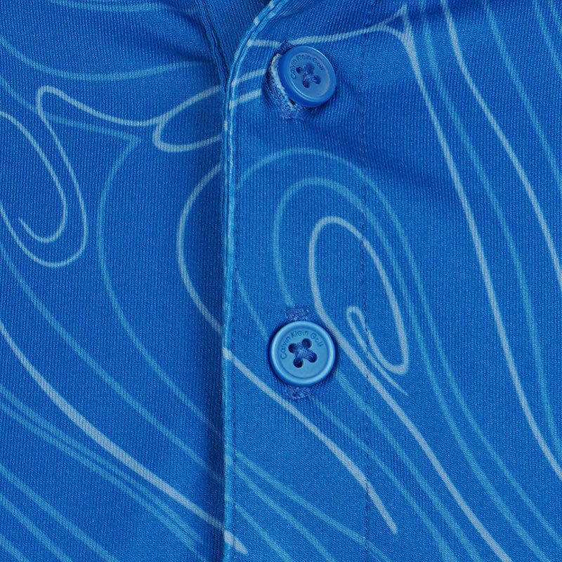 CALVIN KLEIN Marble Print Men's Polo (Sapphire) - Image 3