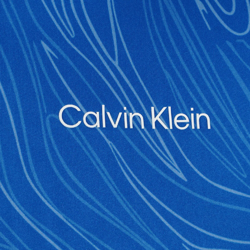 CALVIN KLEIN Marble Print Men's Polo (Sapphire) - Image 4