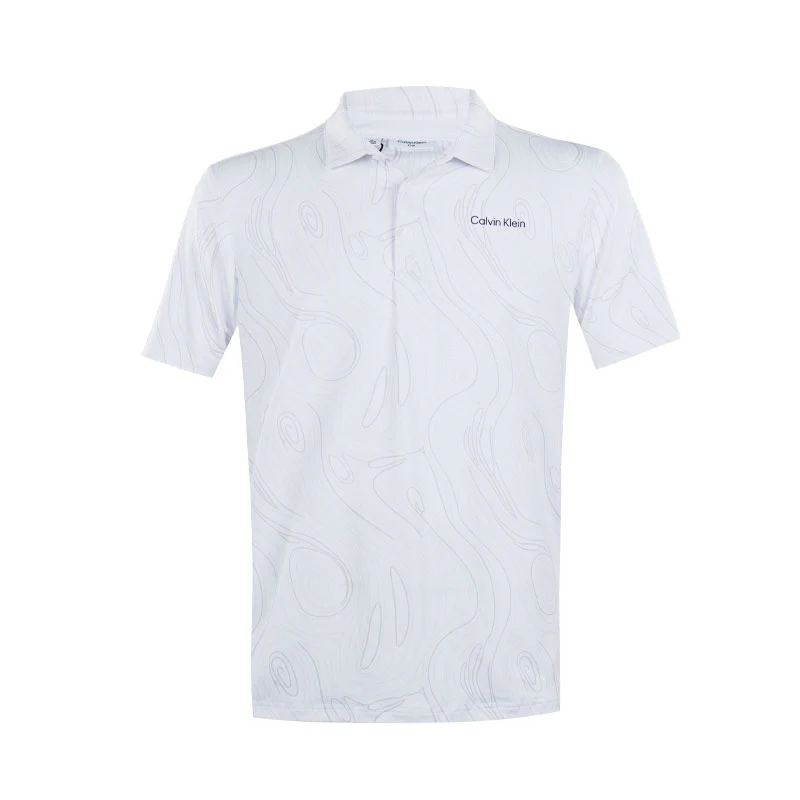CALVIN KLEIN Marble Print Men's Polo (White)