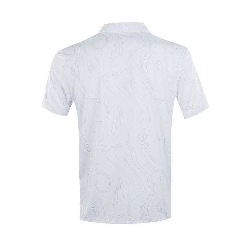 CALVIN KLEIN Marble Print Men's Polo (White) - Image 2