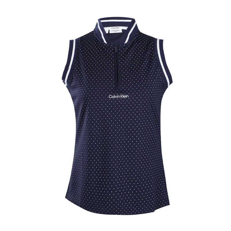 CALVIN KLEIN Camilla Print Women's Sleeveless Polo (Navy)