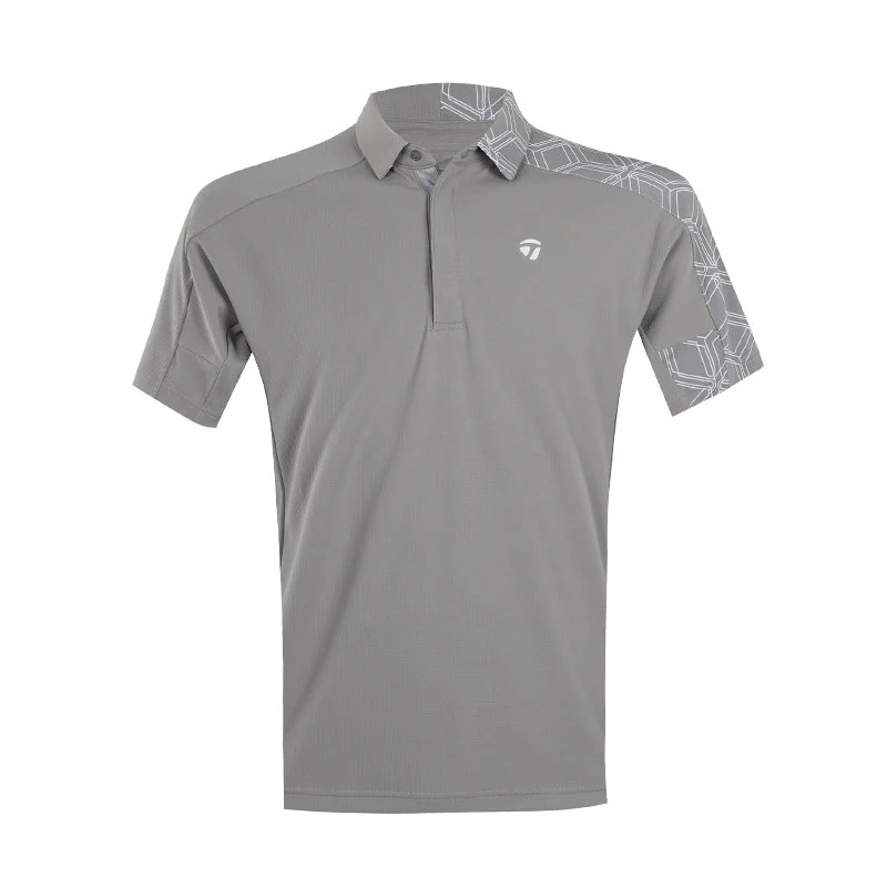 TAYLORMADE Graphic Black Men's Polo (Grey)