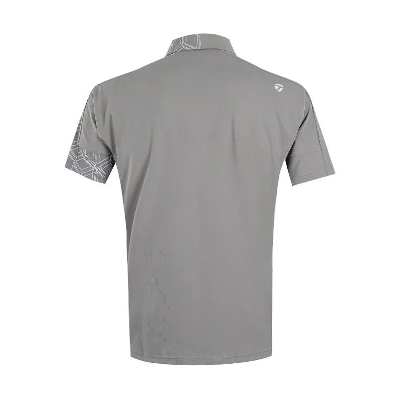 TAYLORMADE Graphic Black Men's Polo (Grey) - Image 2
