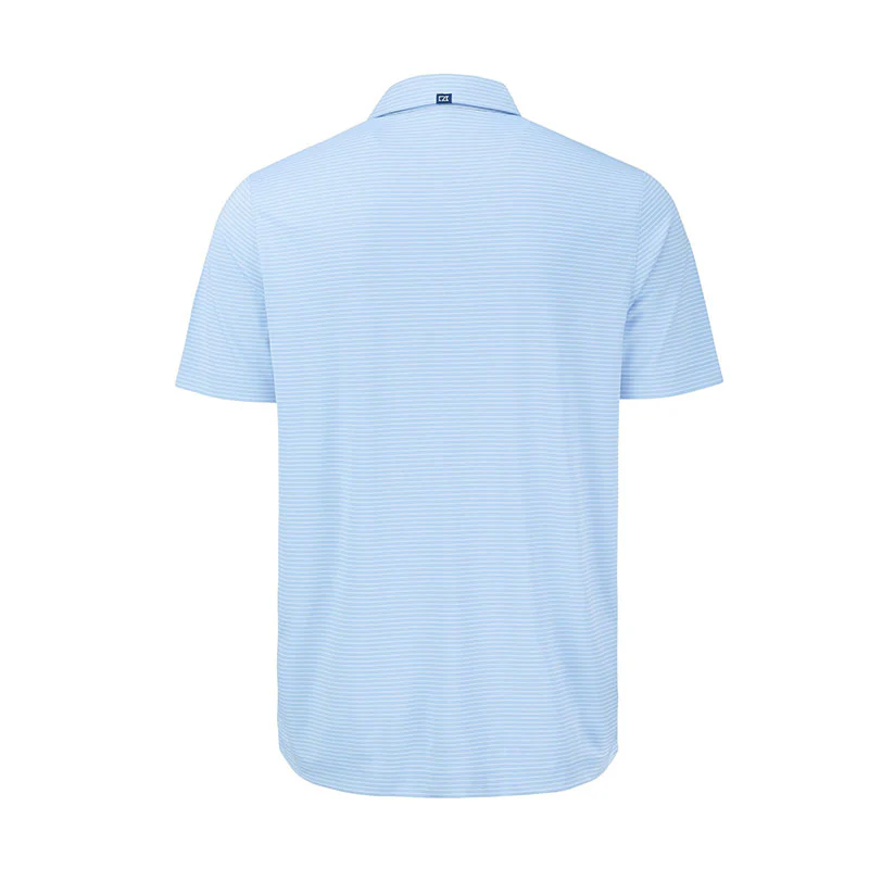 CUTTER & BUCK Forge Recycled Fine Line Stripe Men's Polo (Atlas/White) - Image 2