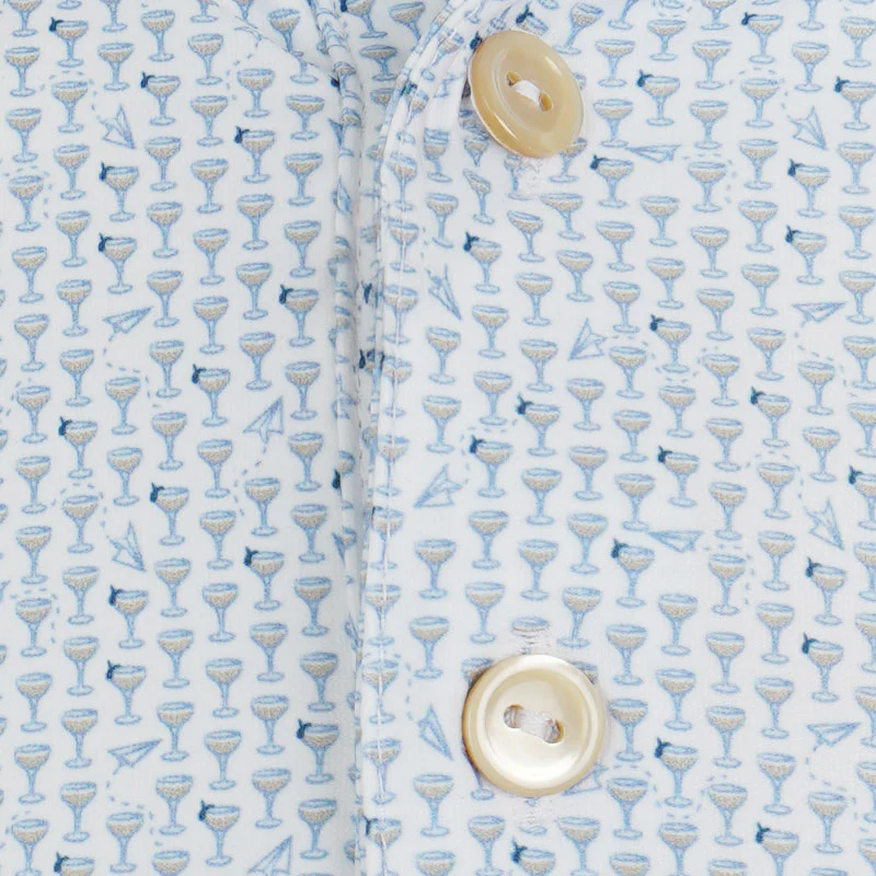 PETER MILLAR Paper Plane Men's Performance Jersey Polo (White) - Image 3