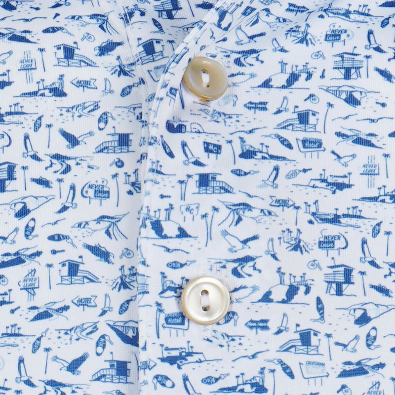 PETER MILLAR Coastline Men's Performance Jersey Polo (White) - Image 3