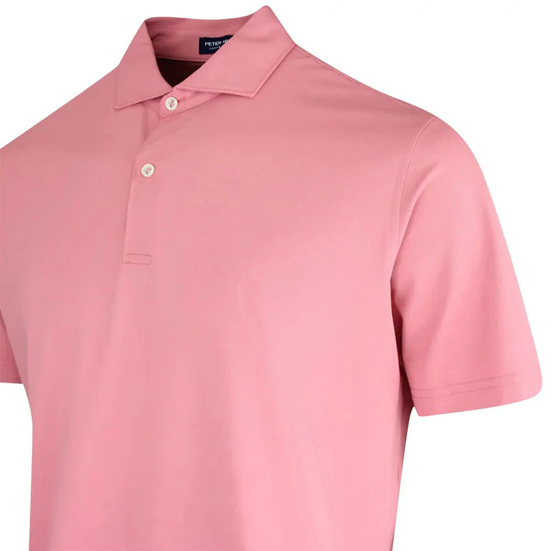 PETER MILLAR Soul Performance Mesh Men's Polo (Light Orange Sorbet) - Image 4