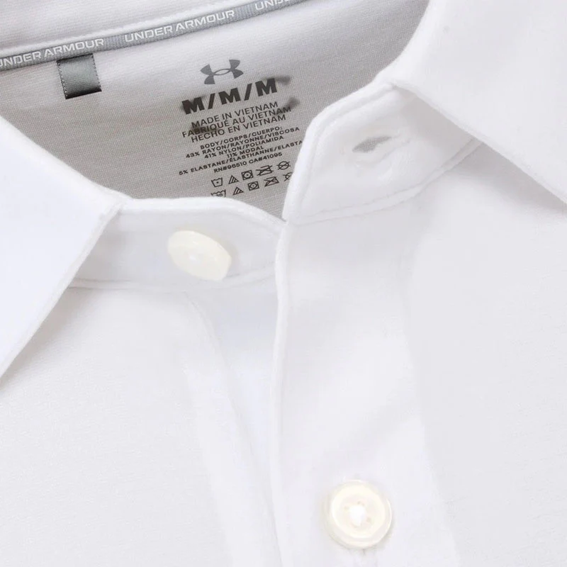 UNDER ARMOUR Halo Bonded Men's Polo (White) - Image 3