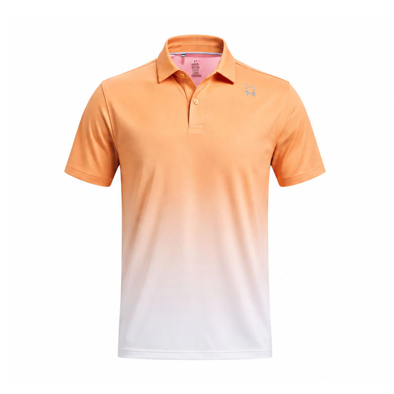 UNDER ARMOUR Halo Bonded Printed Men's Polo (Orange Block)