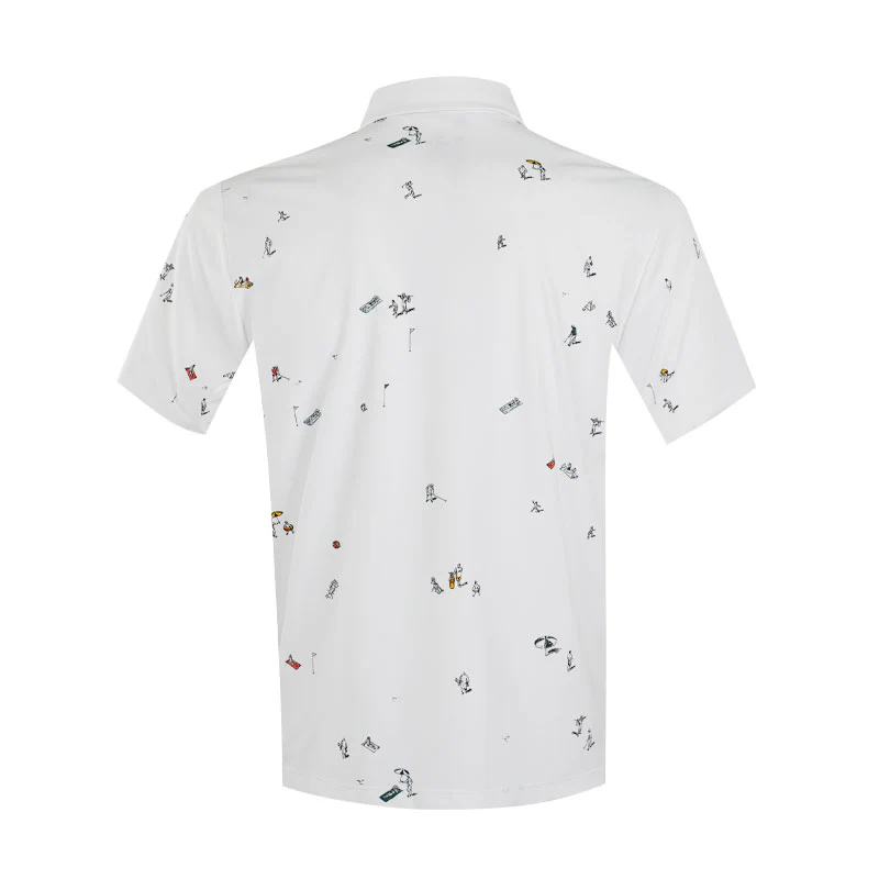 UNDER ARMOUR ArmourDry Printed Men's Polo (White/Green) - Image 2