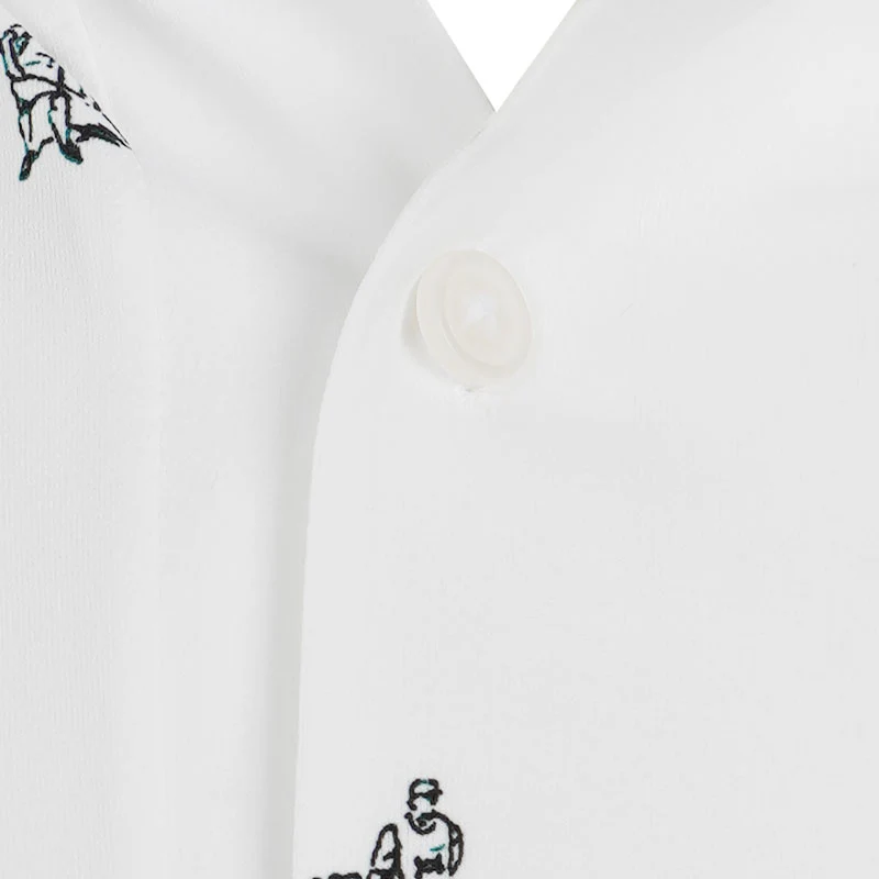 UNDER ARMOUR ArmourDry Printed Men's Polo (White/Green) - Image 3