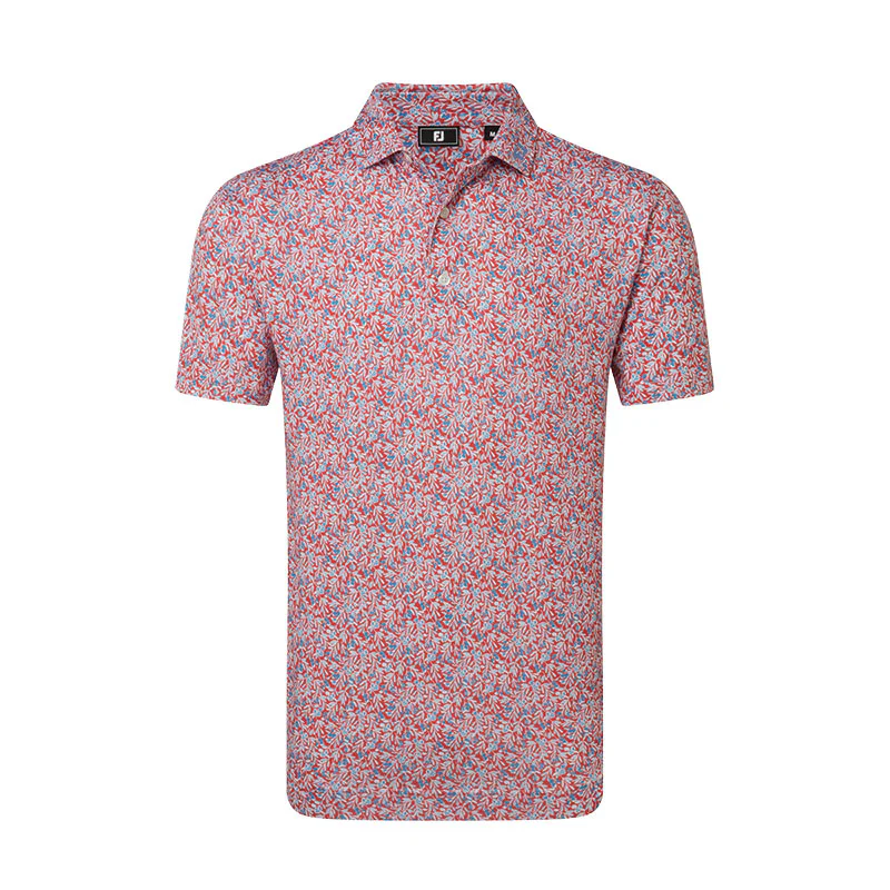 FOOTJOY Meadow Print Lisle Men's Polo (Red)