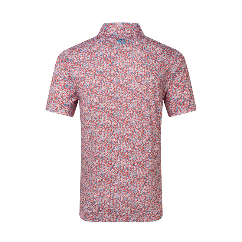 FOOTJOY Meadow Print Lisle Men's Polo (Red) - Image 2