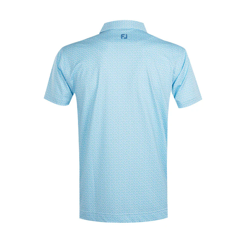 FOOTJOY Floral Mark Lisle Men's Polo (Blue) - Image 2