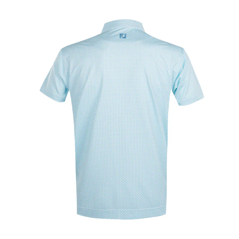 FOOTJOY Ellipse Print Lisle Men's Polo (White/Blue) - Image 2