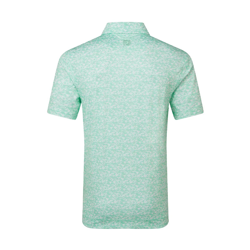 FOOTJOY Hidden Palm Print Lisle Men's Polo (Sea Glass) - Image 2