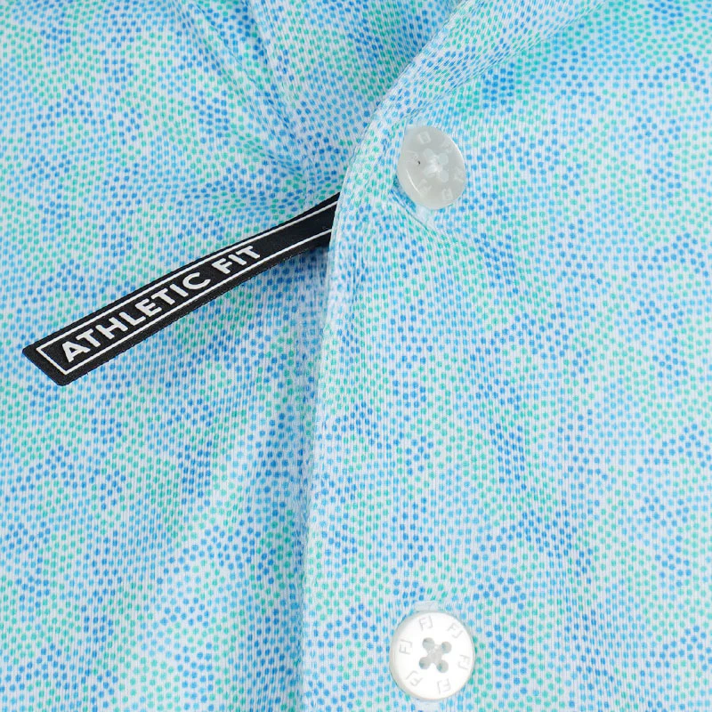 FOOTJOY Dot Terrain Lisle Men's Polo (Blue) - Image 3